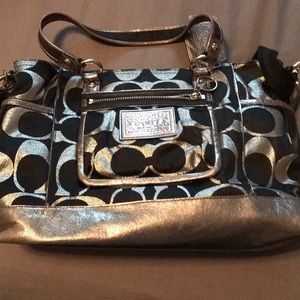 Black and Silver Coach purse